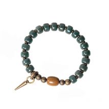 Natural Green Bodhi Seed Bracelet Beaded Brass Metal Healing Energy Jewelry For Men Women Gift Special for Friends
