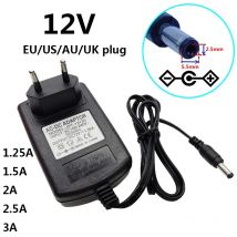 Fuente de Alimentación CA/CC AU 12V 1.25A 1.5A 2A 2.5A 3A, Convertidor de Corriente de 12 Voltios, Adaptador con Enchufe EU/UK/US/AU, Transformador de 5.5mm*2.5mm