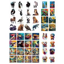 14CM Dog Flower Landscape set heat transfer iron on printing vinyl stickers T-shirt stickers DIY Toy doll clothing decoration