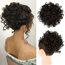 H&STAR Synthetischer lockiger Dutt, unordentliche Chemiefaser-Perücke, Kordelzug, Haargummi, Haartasche, Pferdeschwanz, Perücke für den täglichen Gebrauch für Damen