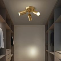 Lámpara de techo de estilo posmoderno, foco de luz descendente de hierro dorado, 2/3/4 cabezales, iluminación para pasillo, tienda, dirección ajustable