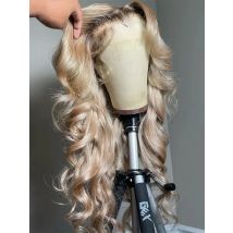 Ash Blonde Wigs Human Hair 180 Density 13x4 13x6 Body Wave Lace Front Wig for Women Glueless Ombre Blonde Colored Lace Front Wig