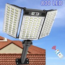 Potężne zewnętrzne lampy słoneczne z czujnikiem ruchu Wodoodporna kinkiet 800 LED Światło słoneczne