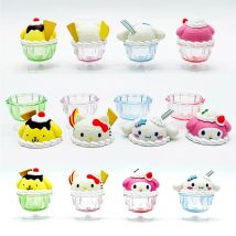 Sanrio Charaktere Cup Figuren Pom Pom Purin My Melody Cinnamoroll Hello Kitty Cut Figur Tischdekoration Kindergeschenke