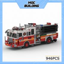 Moc New York Feuerwehr Motor 34 Modell Bausteine Auto Serie Technologie Ziegel DIY montage spielzeug Für Kinder Geschenk