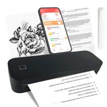 Drukarka termiczna Marklife A4, przenośna, kompatybilna z Bluetooth, do drukowania zdjęć i PDF, z obsługą papieru w rolkach i składanych rolkach, idealna do biura, domu i podróży.