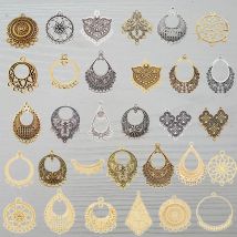 10 x Antik-Silber/Gold-Ton-Böhmen-Kronleuchter, mehrsträngiger Verbindungs-Charm-Anhänger für DIY-Ohrringe, Schmuckherstellung, Zubehör