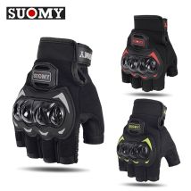 SUOMY Summer mezze dita guanti da Moto antiurto antiscivolo Motocross Racing guanti senza dita guanti da ciclismo Moto Biker
