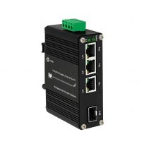 Mini Industrial 3-Port-Gigabit-Glasfaserswitch mit SFP 10/100/1000 Mbit/s Ethernet-Switch 3GE+1SFP 12~48 VDC IP40-Aluminiumgehäuse