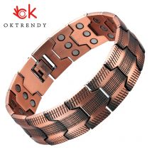 1PCS 3X Copper Bracelet for Men Pure Copper Magnetic Bracelet for Joint Pain with Strength Magnets Therapy Jewelry Gifts For Men