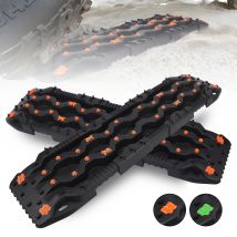 2 Stück 10T 115CM Auto Offroad-Traktionsbretter Schienen-Bergungswerkzeug für Schnee, Sand, Schlamm Reifen-Traktionsmatte Zubehör