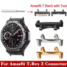 22mm Width Strap Connector For Amazfit T-rex 3 Metal Watchband Adapter for Amazfit T Rex3 with Tool Smartwatch Accessories