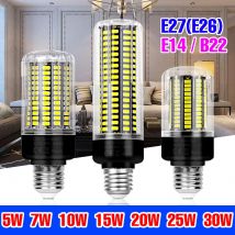 30W LED Corn Bulb E27/E26 Ceiling Light E14 Lamp AC220V Indoor Chandelier Bulbs 110V No Flicker Cold/Warm White For Home Bedroom