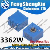 10 pz 3362W potenziometro di precisione regolabile 100 200 500 R Ohm 1K 2K 5K 10K 20K 50K 100K 200K 500K 1M 3362 Trimmer W103 W104