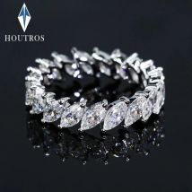 3*6mm Marquise Cut Voller Moissanit Ringe Für Frauen D Farbe Diamant, Verlobung, Hochzeit Band S925 Sterling Silber schmuck Mit GRA