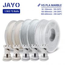 Filamento JAYO PLA, 5 rollos, filamento de impresora 3D de mármol PLA de 1,75 MM para impresora 3D FDM, textura de mármol de alta velocidad, Material de impresión 3D