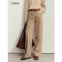 Amii Minimalismus Damen Jeans 2024, Herbst, neue lässige Baumwoll-Denim-Hosen, Retro, trendige, lockere, gerade Hose mit weitem Bein 12443249