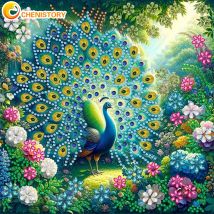 Cheni story 5d DIY Diamant Malerei Tier Kit wunderschöne Pfau DIY teilweise speziell geformte Bohrer handgemachte Diamant Mosaik Kunst Geschenk