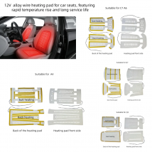 Maßgefertigte Beheizbare Autositzbezüge aus Aluminiumlegierungsfaser, Beheizbare Auto-Sitzheizmatte für den Winter, Wärmematte Passend für Audi-Fahrzeuge