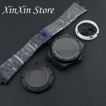 PVD Schwarz 41mm AP Uhr Teile Für NH34 NH35 NH36 Bewegung Transparente Rückseite Sapphire Kristall AP Uhr Fall Geändert zubehör