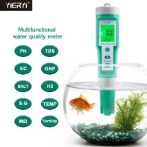 10 in 1 ph/ec/tds/orp/h2/fruchtbar/Salzgehalt/s. g./Widerstand/Temperatur Wasser qualitäts messer digitaler Multifunktion tester für Aquarien