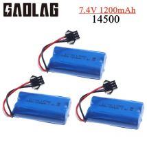 14500 7,4 V 1200 mAh Li-Ion Batterie SM-3P Stecker/USB Für Fernbedienung wasser kugel pistole Spielzeug RC Teile 2S 7,4 V Batterie + USB Ladegerät