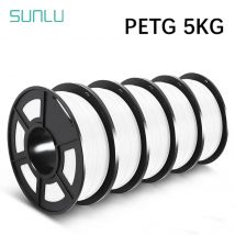 SUNLU PETG 1KG Filamento 3D 1,75 MM 5 rollos organizados ordenadamente sin nudos sin burbujas Color brillante exótico buena dureza