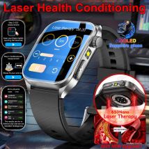 Neue Laser Behandlung Drei Hohe Smart Uhr Männer EKG Herzfrequenz Harnsäure Gesundheit Tracker 1,95 zoll Saphirglas SmartBracelet