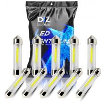 2PCS DC12V Led Bulb C10W Lamp 31mm 36mm 39mm 41mm28mm COB Clear Tube Dual Tip Lamp W5W License Plate Light
