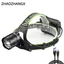 ZHAOZHANGX Lampada da pesca notturna multifunzionale ad alta potenza montata sulla testa Lampada frontale laser bianca Lampada da ciclismo per escursioni all'aperto a LED