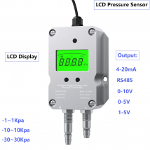 LCD-Differenzdrucktransmitter, digital, 4–20 mA, 0–10 V, RS485, Differenzdruckwandler – 30–30 kPa, Gasdrucksensor