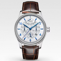 Parnis 26 Jewels Luxury 42mm Moon Phase Automatic Men Watches Leather Strap Miyota 9100 Blue DIal Power Reserve