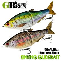 GREENSPIDER 160 mm 50 g Sinking Glide Swimbait Weicher Köder Silikon Wobbler für Pike Bass Shad Glide Swimbait Angelköder