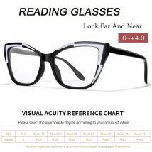 Modne okulary do czytania typu kocie oko dla kobiet i mężczyzn, eleganckie, ultralekkie okulary zapewniające wyraźny obraz do czytania, okulary optyczne 0+1.0+4.0