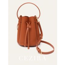 Damen-Beuteltasche mit schickem Design, Top-Griff, PU-Leder, Patchwork, Blütenblätter, geformt, Kordelzug, Schultertasche, Umhängetasche, modisch