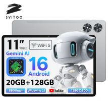Tablet SVITOO 2026 Android 16 11 pollici 90Hz HD IPS Processore Octa-Core Unisoc T615 20GB RAM 128GB ROM espandibile fino a 1TB Batteria 8800mAh WiFi 5 Bluetooth 5.0 GPS Widevine L1 Con custodia