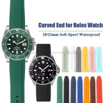 Cinturino in gomma di alta qualità 20mm 22mm Bracciale per Seiko per Omega Moonswatch per Rolex per Tudor Orologio Cinturino per orologio con estremità curva