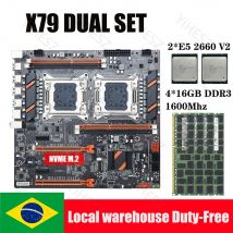 X79 Motherboard Dual-CPU-Set mit 2 * e5 1600 v2 Prozessor lga 3,0 4*16GB = 64GB 3,0 MHz DDR3-RAM-Unterstützung USB 3,0 Sata 2. 0 PCI-E 2. 0