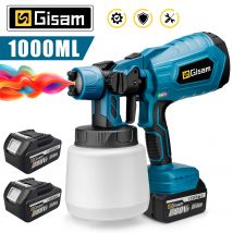 1000ML bezprzewodowy elektryczny pistolet natryskowy potężny opryskiwacz HVLP do farb meble samochodowe powłoka stalowa aerograf do akumulatora Makita 18V Pin