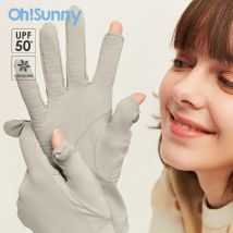OhSunny UV Protection Golf Gloves Women Summer Touch Screen Sunscreen CoolChill Breathable Fingerless Mitten for Driving Cycling