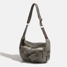 Annmouler 2024 Neue Designer Frauen Casual Schulter Tasche Y2K Ästhetische Streetwear Kordelzug Handtasche Vintage Umhängetasche Denim Tasche