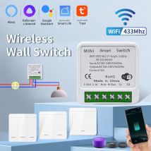 1/2/3Gang Wand Schalter RF 433MHz Drahtlose Licht Schalter Tuya/Smart WiFi-Schalter smart Leben APP Sprachsteuerung Mit Alexa Google Hause
