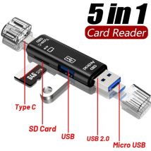 Nuovo 5 in 1 multifunzione USB 2.0 tipo C USB Micro USB SD TF lettore di schede di memoria per computer Android Dock OTG tipo C adattatore