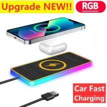 15w Auto kabellose Ladegerät Pad RGB Silikon rutsch festen Ständer für iPhone Samsung Xiaomi Telefon Ladegeräte Dock Auto Schnell ladestation