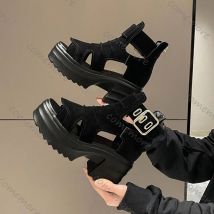 Comemore Gothic Plattform Sandalen Frauen Sommer Keile Peep Toe Gladiator Schuhe Frau Dicken Boden 8 cm High Heels Alias Mujer