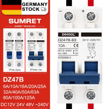 Interruttore automatico CC per inverter batteria 12V 24V 36V 48V 72V MCB 125A 16A 32A 25A 40A 63A 125A 1P 2P