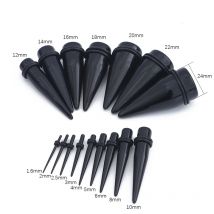 2 szt. Przezroczysty biały czarny tunel ucha wtyczka stożkowa nosze Expander Gauge kolczyki 1.6-24mm