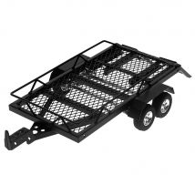 Metall-LKW-Anhänger mit zwei Achsen für 1/18 1/24 Rc Crawler Axial Scx24 Traxsas Trx4M Fms18 Fms24 CR18P