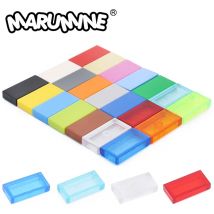 Marumine 200 sztuk 1x2 płytki klocki akcesoria luzem 3069 MOC cegły części podłogowe DIY dom miasto ulica tablica podstawowa płyta