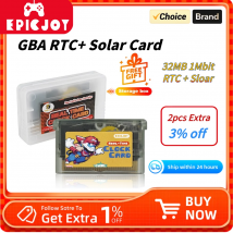 EPICJOY Wiederbeschreibbarer GBA-Flash-Cart – 32 MB Speicher, 1 MB Flash-Speicher, Solar- und RTC-Funktionalität, kompatibel mit GBA/GBASP/GB Pocket/GB Micro